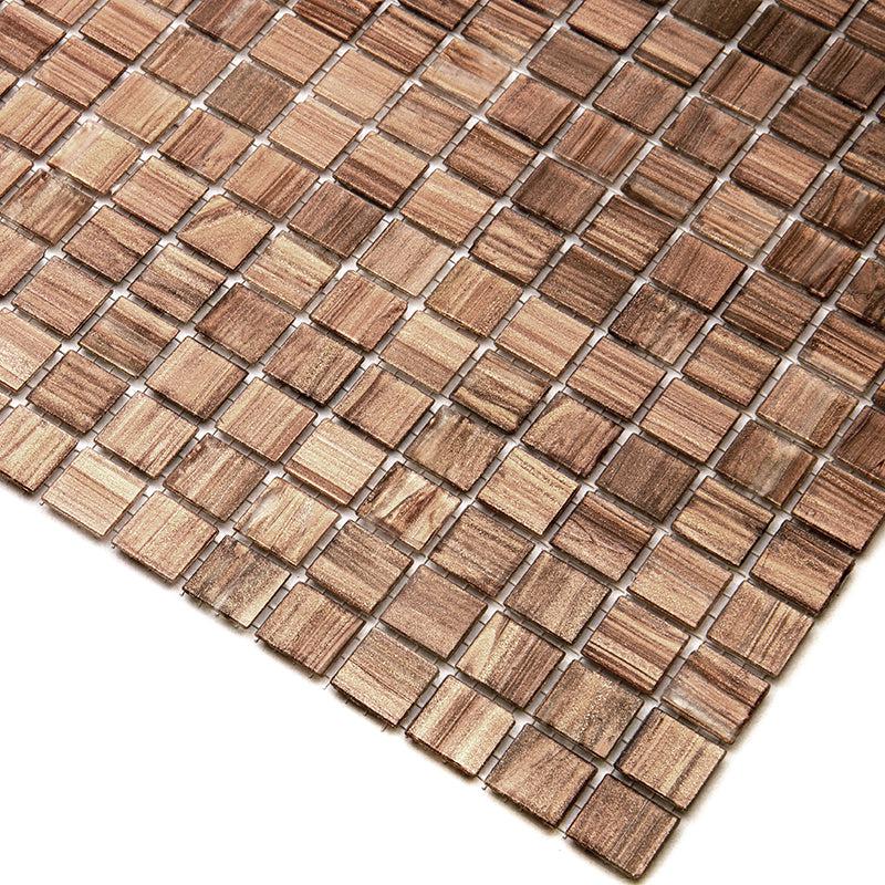 Copper Shimmer Mixed Squares Glass Pool Tile | Tile Club