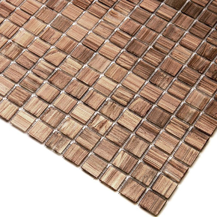 Copper Shimmer Mixed Squares Glass Pool Tile | Tile Club