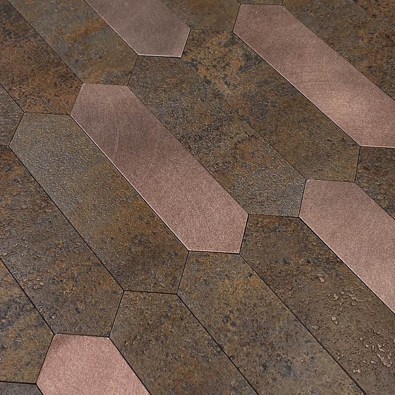 Copper Look Picket Peel and Stick Tile Sample