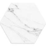Cosmo White Marbled Porcelain Hexagon Tile