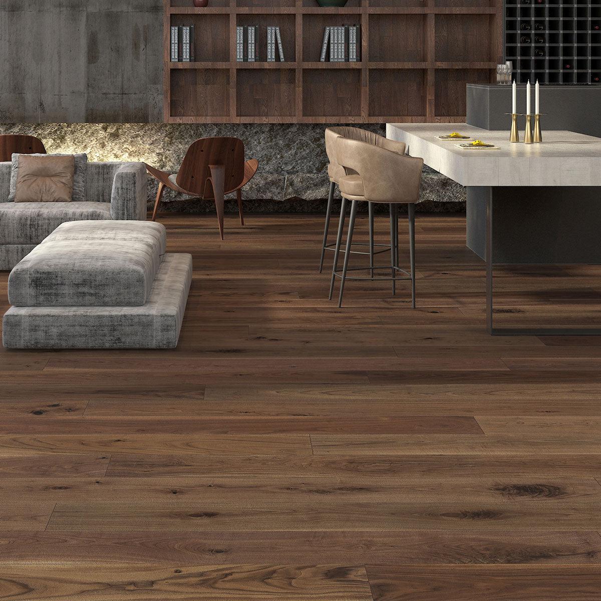 Cottage Brown Walnut Engineered Hardwood Sample | Tile Club