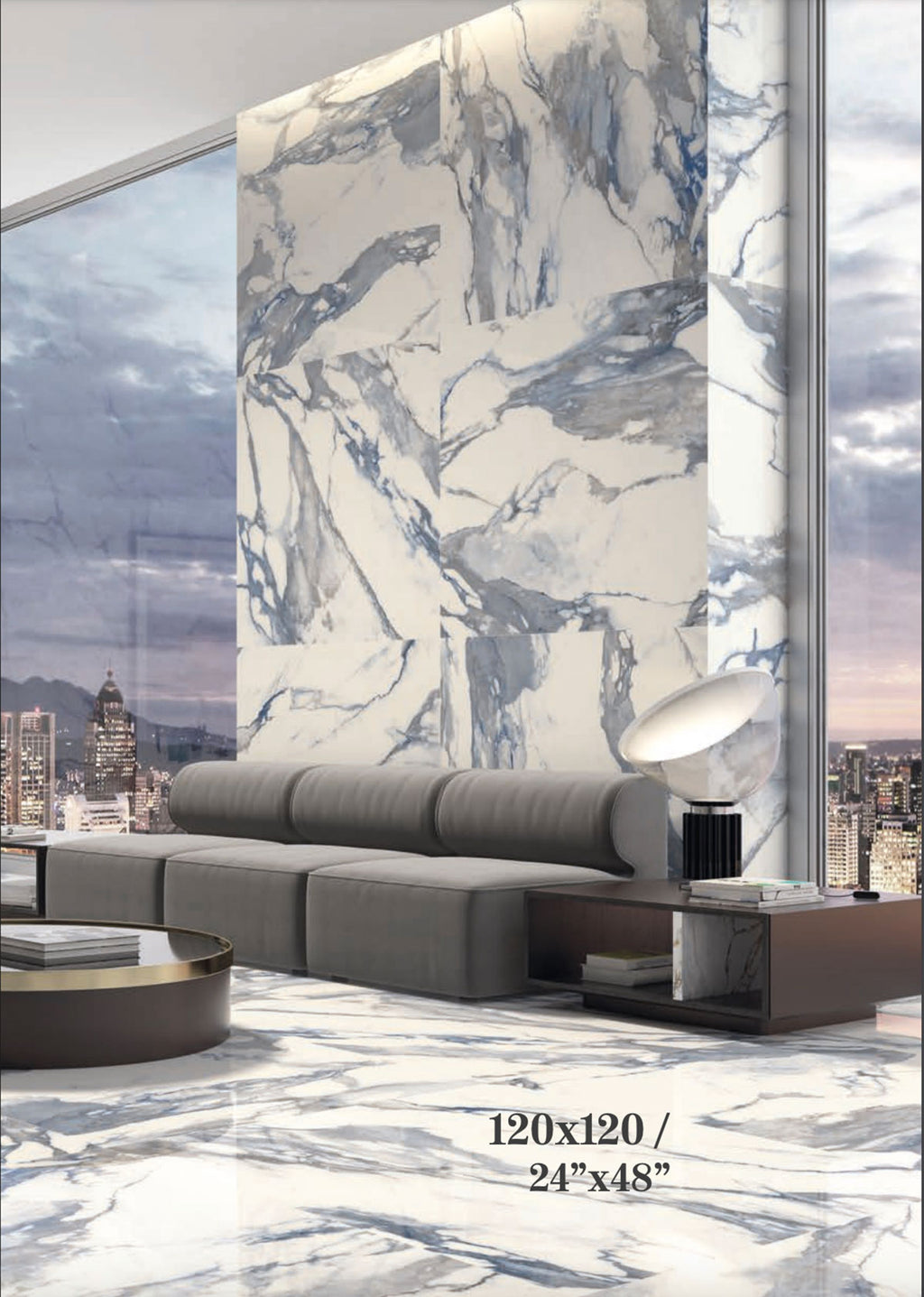 Rectangle Crash Blue 24x48 Matte | Tile Club