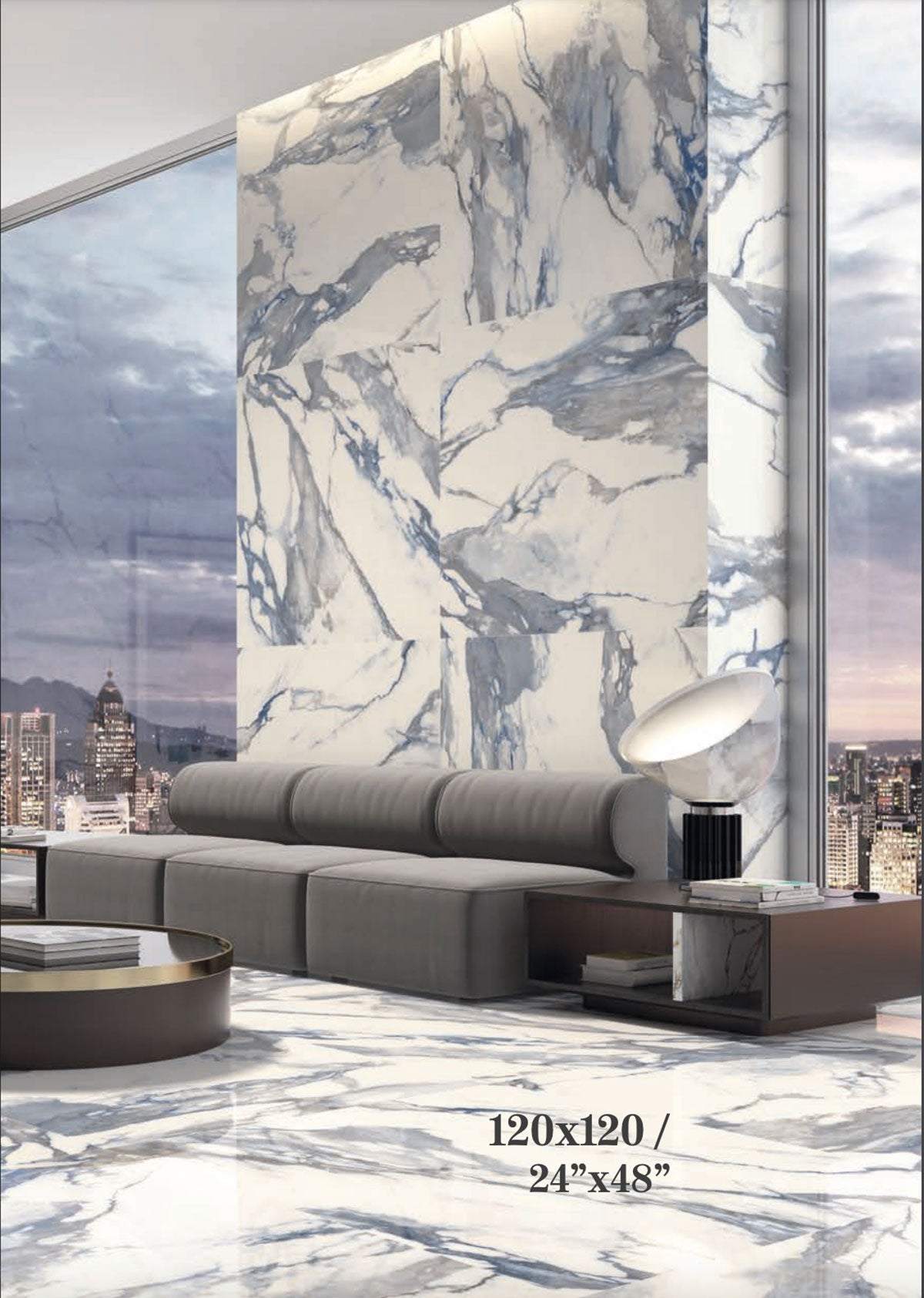 Rectangle Crash Blue 24x48 Matte | Tile Club