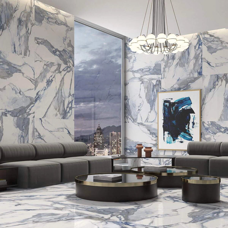 Square Crash Blue 48x48 Polished | Tile Club