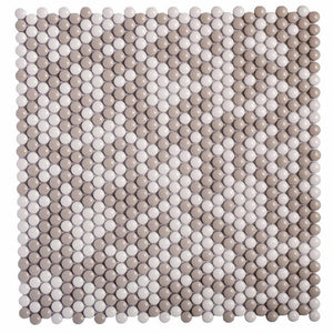 Cream Penny Recycled Glass Mosaic Tile Sample