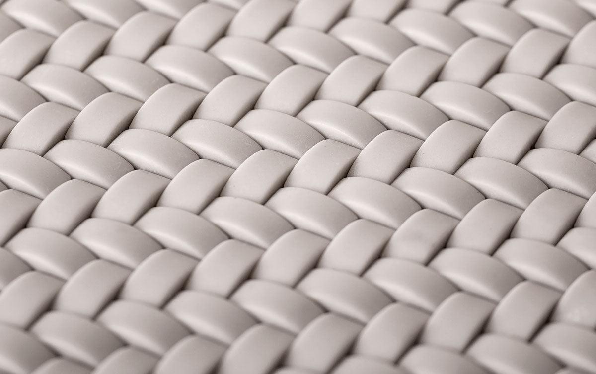 Cream Recycled Glass Basket Weave Mosaic Tile