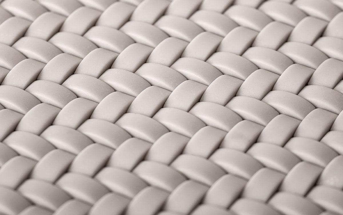 Cream Recycled Glass Basket Weave Mosaic Tile