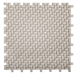 Cream Recycled Glass Basket Weave Mosaic Tile Sample