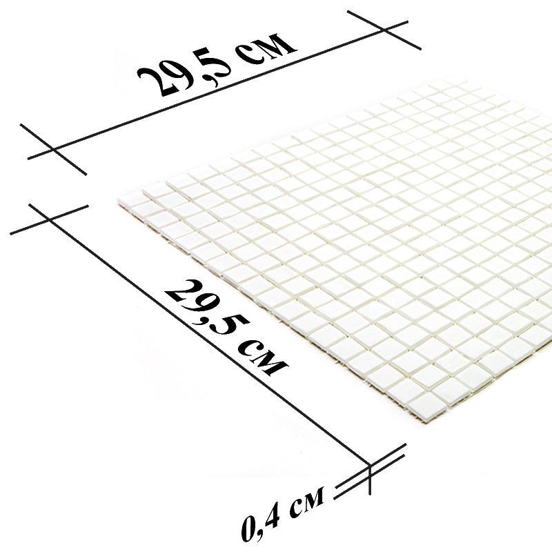 Creamy White Squares Glass Pool Tile