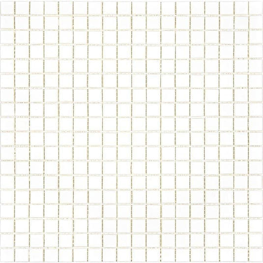 Creamy White Glossy Squares Glass Pool Tile