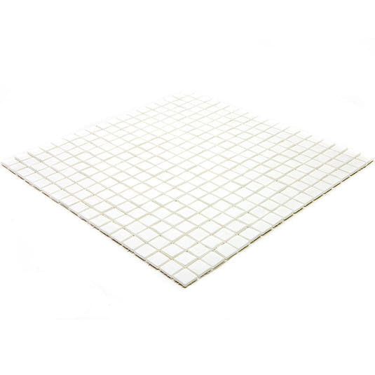 Creamy White Squares Glass Pool Tile | Tile Club
