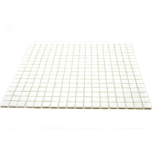 Creamy White Squares Glass Pool Tile | Tile Club