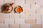 Crema Marfil Subway With Dot Marble Mosaic Tile | Tile Club