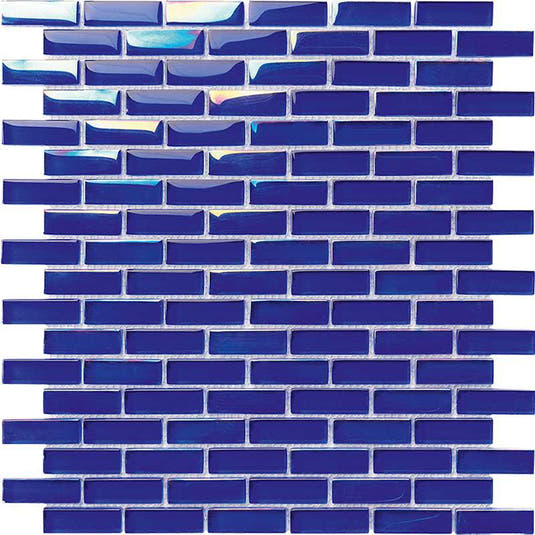 Sea Dark Blue Brick Glass Tile | Tile Club