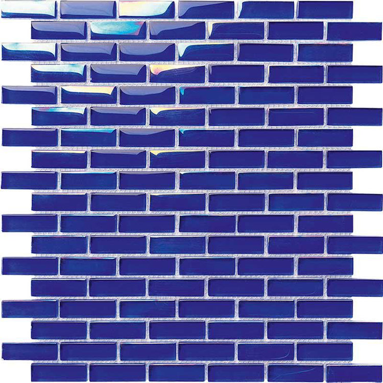Sea Dark Blue Brick Glass Tile | Tile Club
