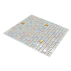 Shimmery Gold and While Gradient Mixed Squares Glass Tile | Tile Club