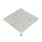 Shimmery Gold and While Gradient Mixed Squares Glass Tile | Tile Club
