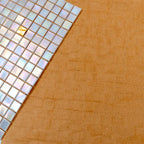 Shimmery Gold and While Gradient Mixed Squares Glass Tile | Tile Club