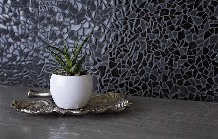 Black Pebble Glass Tile