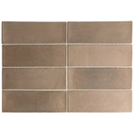 Calta Brown Matte Porcelain Subway Tile 2x6 | Tile Club
