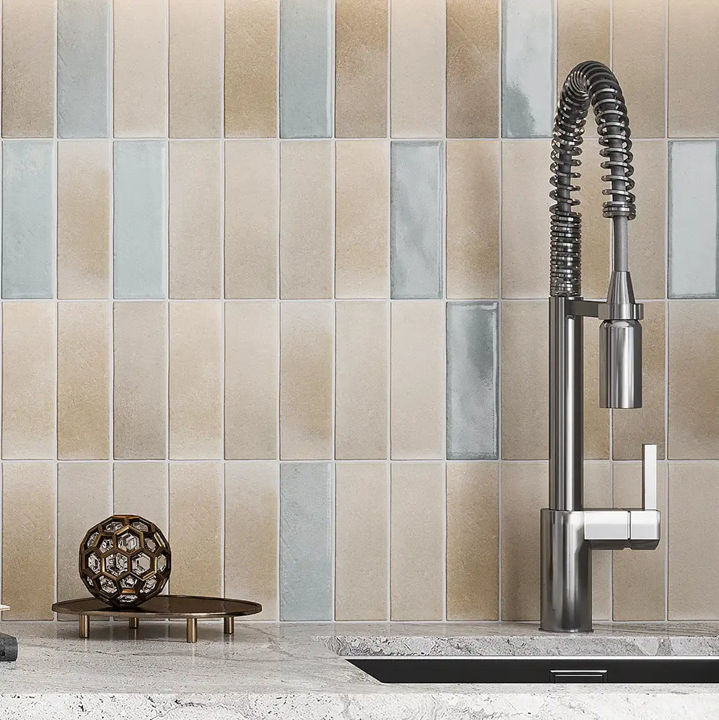 Calta Blue Gloss Porcelain Subway Tile 2x6 | Tile Club