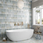 Calta Blue Gloss Porcelain Subway Tile 2x6 | Tile Club