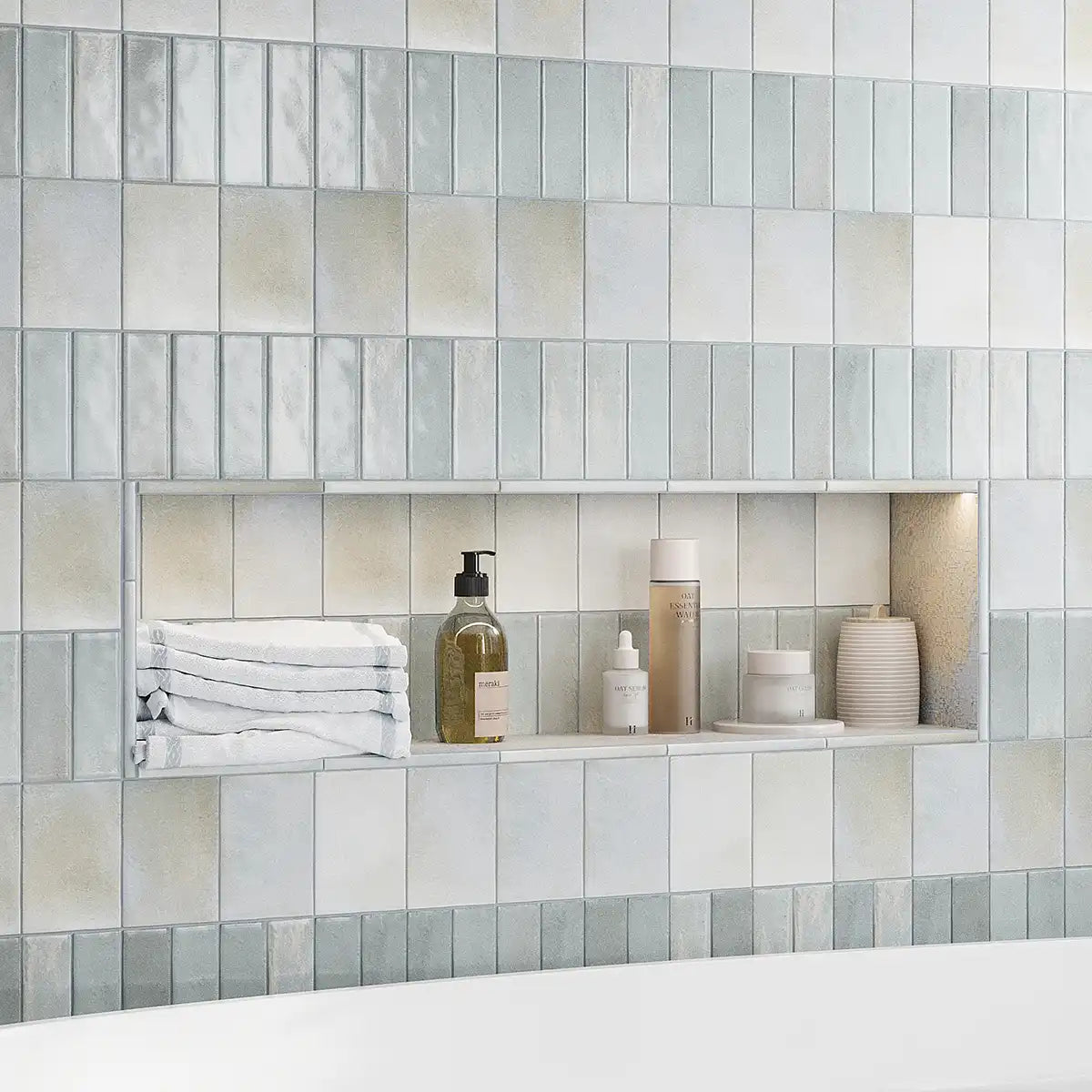 Calta Blue Gloss Porcelain Subway Tile 2x6 | Tile Club