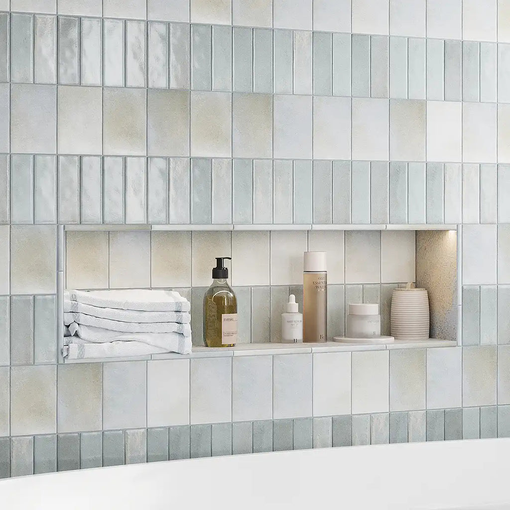 Calta Blue Gloss Porcelain Subway Tile 2x6 | Tile Club