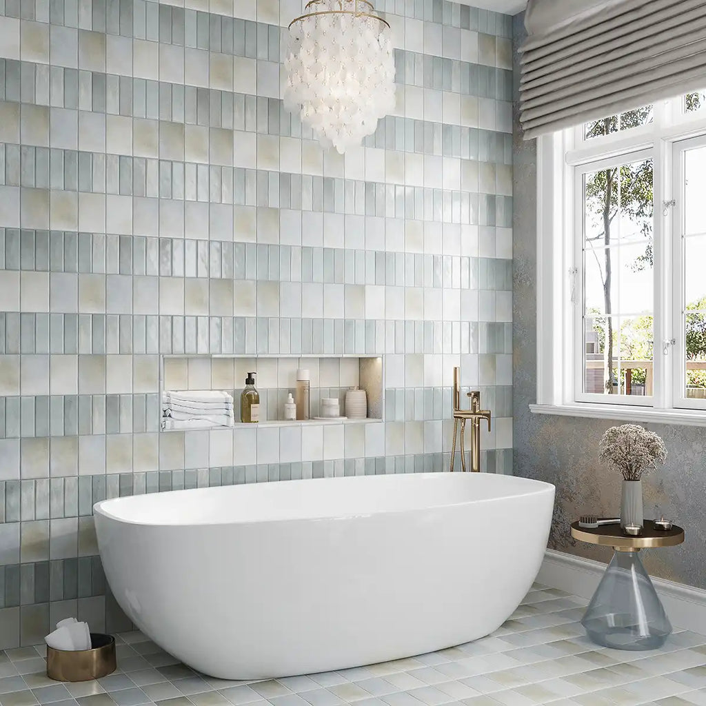 Calta Blue Gloss Porcelain Subway Tile 2x6 | Tile Club