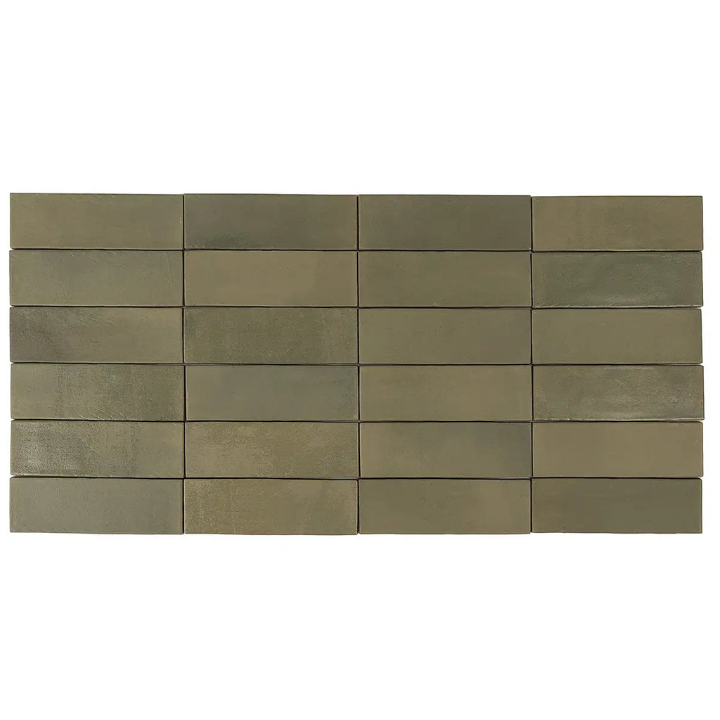 Calta Green Matte Porcelain Subway Tile 2x6 | Tile Club