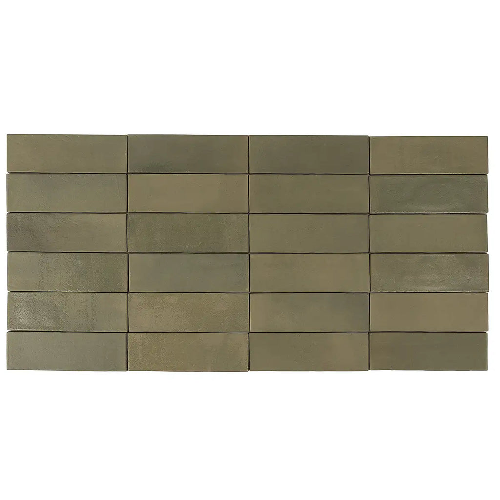 Calta Green Matte Porcelain Subway Tile 2x6 | Tile Club
