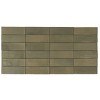 Calta Green Matte Porcelain Subway Tile 2x6 | Tile Club