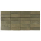 Calta Green Matte Porcelain Subway Tile 2x6 | Tile Club
