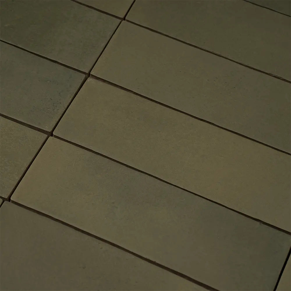 Calta Green Matte Porcelain Subway Tile 2x6 | Tile Club