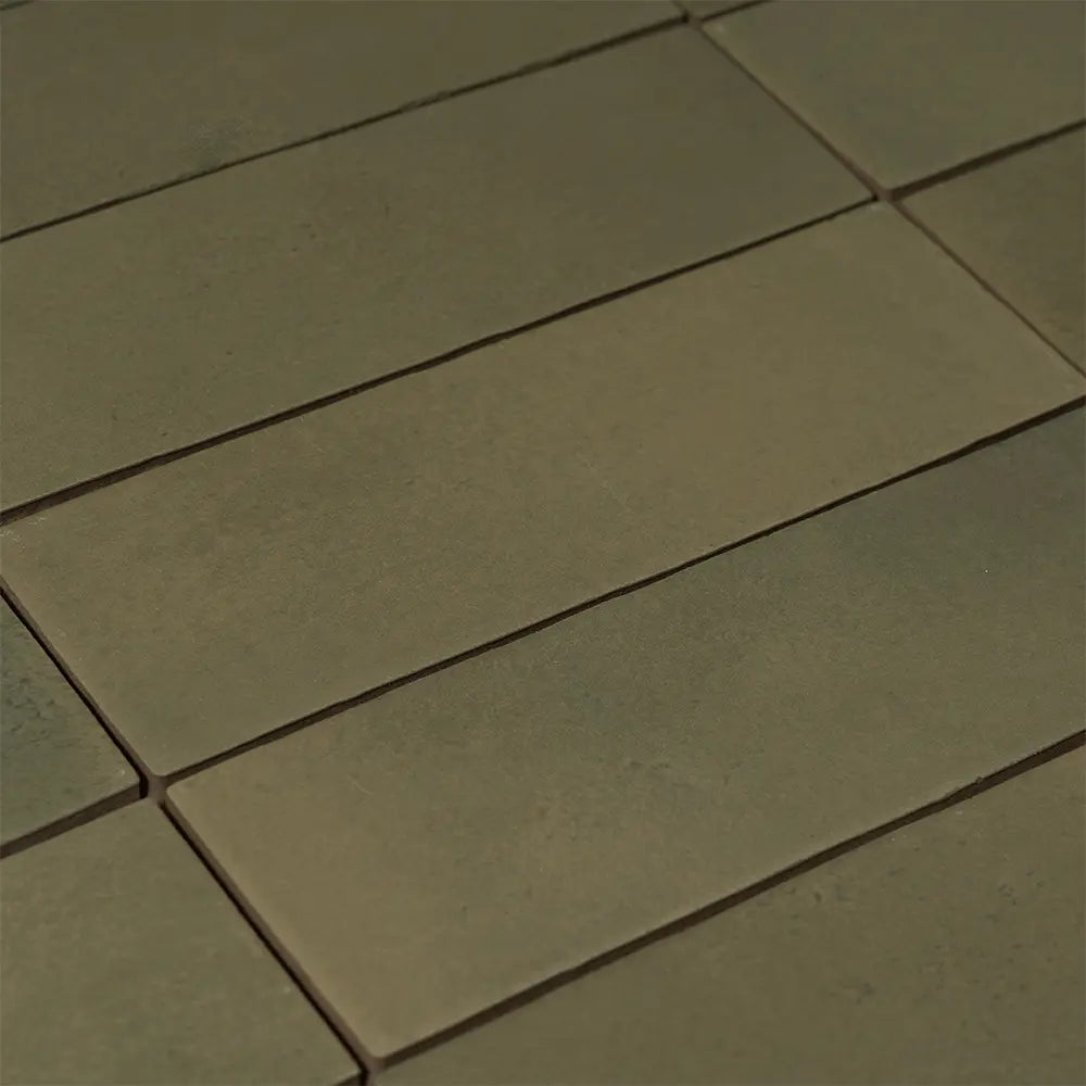 Calta Green Matte Porcelain Subway Tile 2x6 | Tile Club