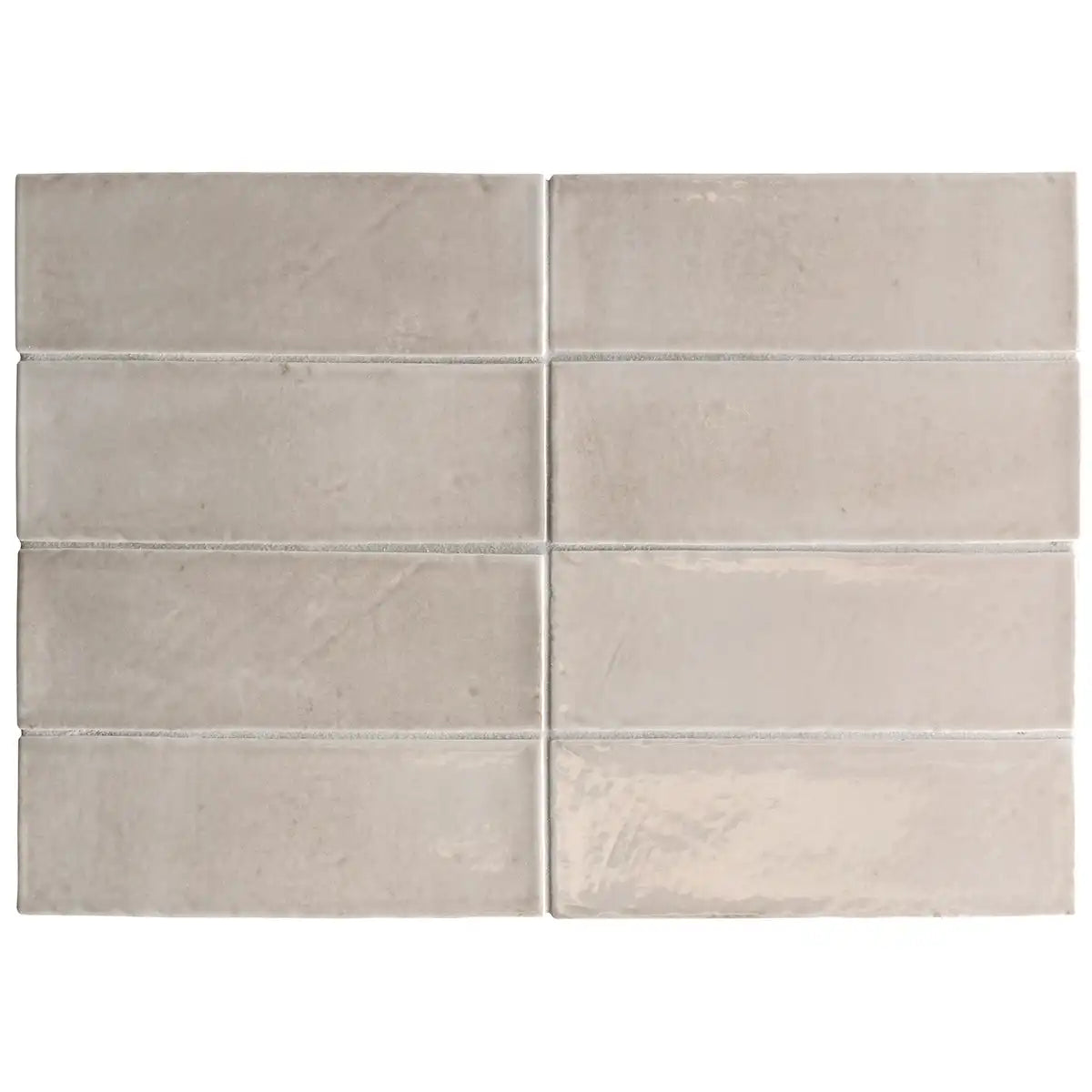 Calta Pearl Gray Gloss Porcelain Subway Tile 2x6 | Tile Club
