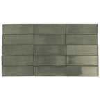 Calta Teal Gloss Porcelain Subway Tile 2x6 | Tile Club