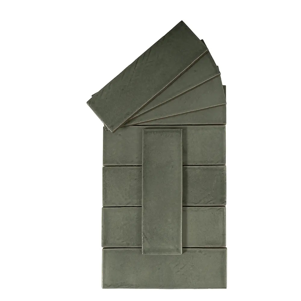 Calta Teal Gloss Porcelain Subway Tile 2x6 | Tile Club