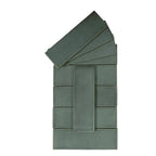 Calta Teal Gloss Porcelain Subway Tile 2x6 | Tile Club