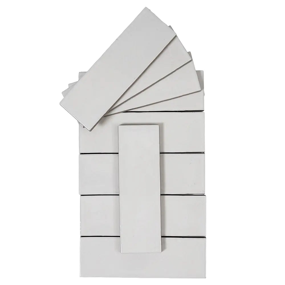 Calta White Gloss Porcelain Subway Tile 2x6 | Tile Club