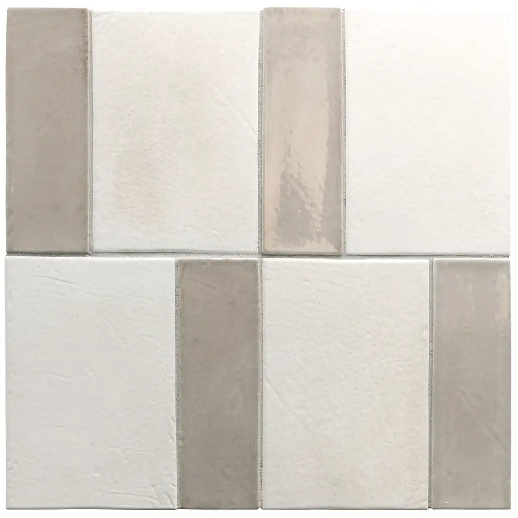 Calta Pearl Gray Gloss Porcelain Subway Tile 2x6 | Tile Club