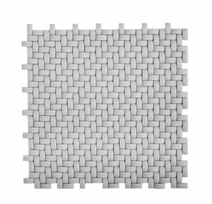 Dark Grey Recycled Glass Basket Weave Mosaic Tile Sample
