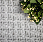 11.7" x 11.8" Dark Grey Recycled Basket Weave Mosaic Tile
