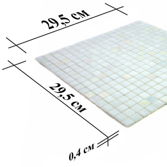 Dazzling White Iridescent Squares Glass Tile | Tile Club