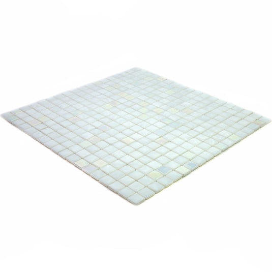 Dazzling White Iridescent Squares Glass Tile | Tile Club