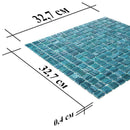 Deep Cerulean Blue Mixed Squares Glass Pool Tile | Tile Club
