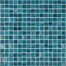 Deep Cerulean Blue Mixed Squares Glass Pool Tile