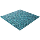 Deep Cerulean Blue Mixed Squares Glass Pool Tile | Tile Club