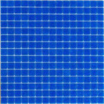 Deep Cobalt Blue Squares Glass Pool Tile Sample