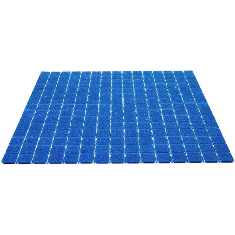 Deep Cobalt Blue Squares Glass Pool Tile | Tile Club